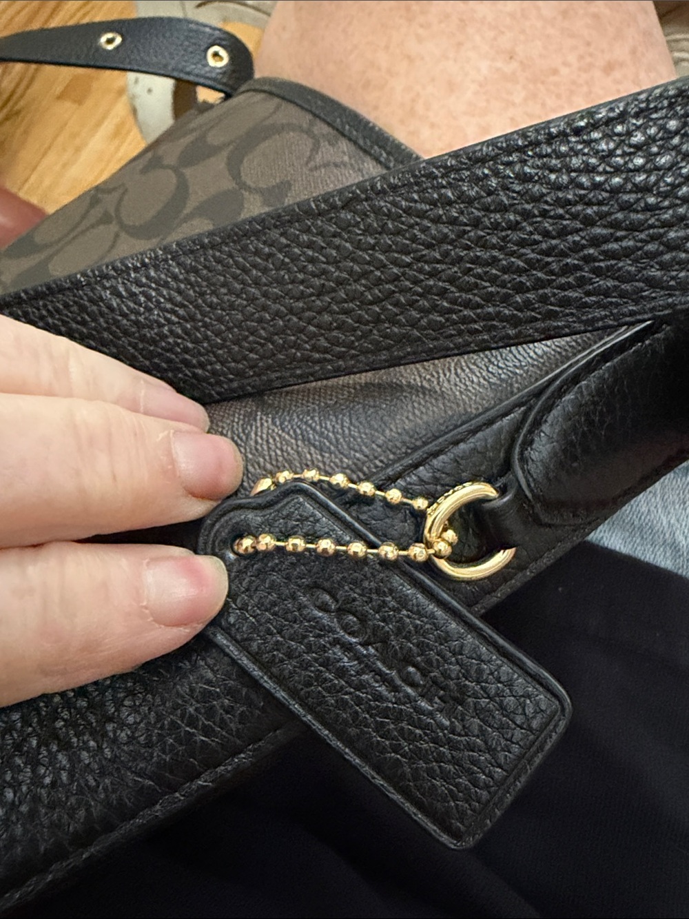 Coach Brown Signature Crossbody with Gold Logo - Picture 6 of 12